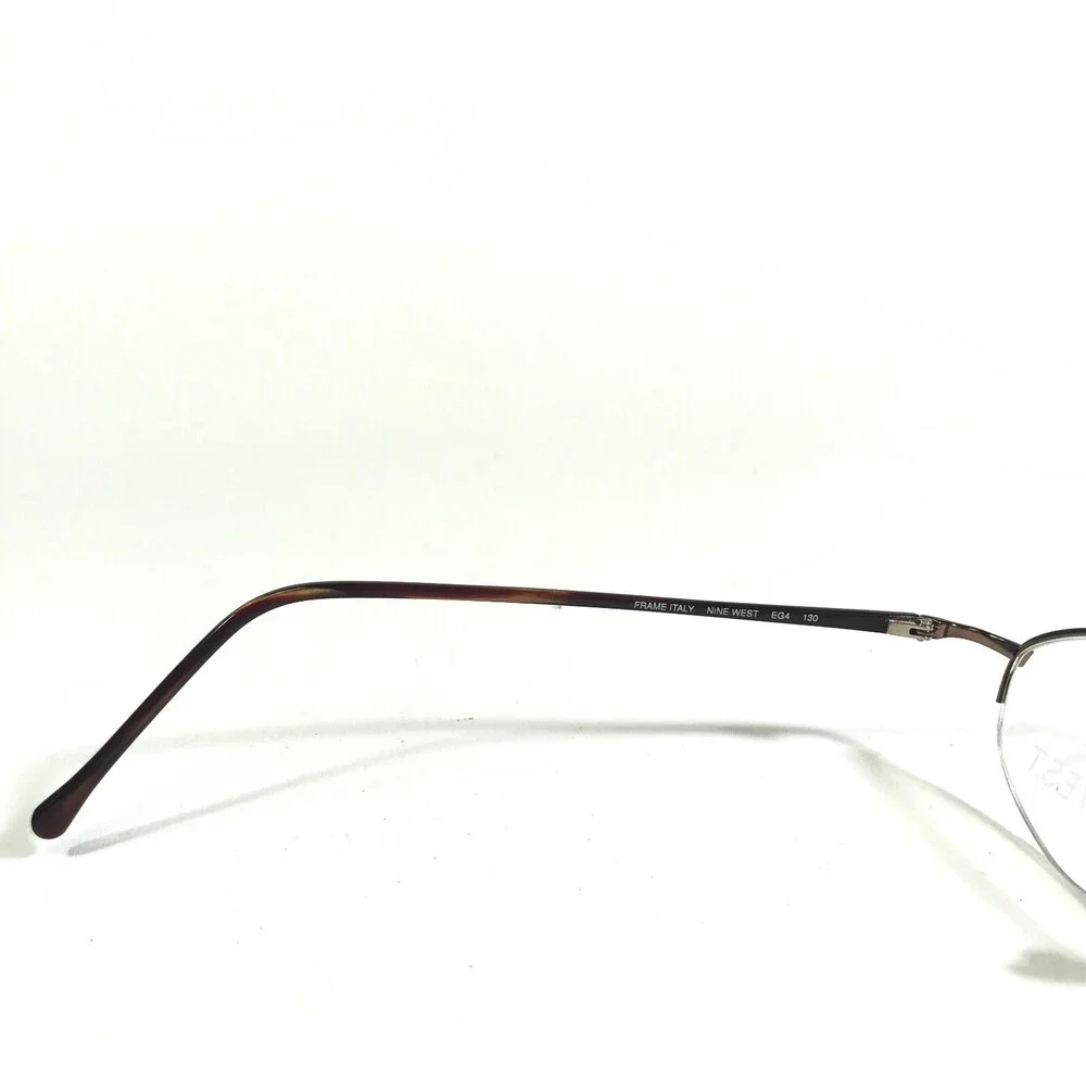 Nine West Petite Eyeglasses Frames 217 EG4 Brown Round Half Rim 46-18-130